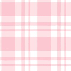 Pink watercolor plaid pattern. stripes, girly gingham seamless tartan texture, spring picnic table cloth, plaid. vector checkered summer paint brush strokes.