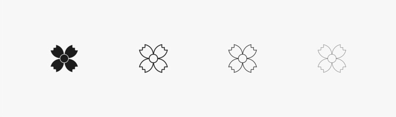 Abstract flower. Abstract flower icon with black outline and design and decortion