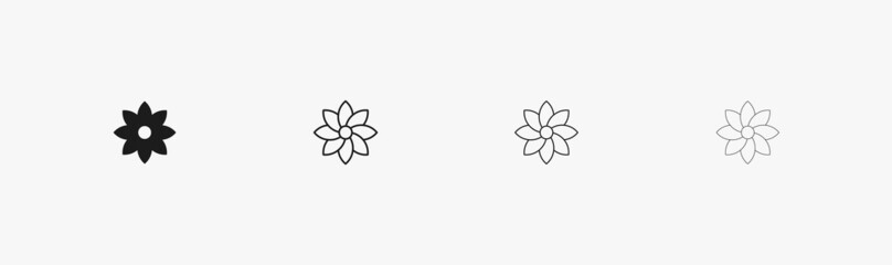 Twisted floral icon. Minimal flower vector