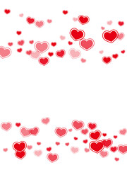 Beautiful red hearts falling vector illustration.