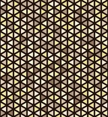 Brown, cream, and yellow abstract triangle or cubes pattern thick lines background. Vector illustration.