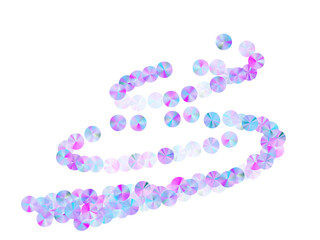 Blue tinsels confetti scatter vector background. Delicate shiny spangle particles party glitter top view. New Year confetti placer shining background.