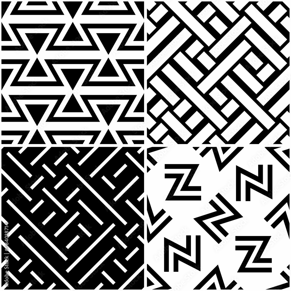 Poster 4 different vector patterns in the same package(eps). one pattern is paid and 3 are free (white divi
