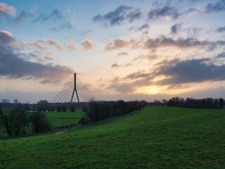 niederrhein with cloud sky