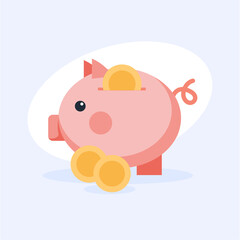 piggy bank with gold coins