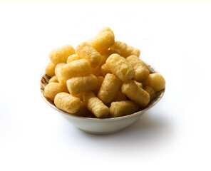 Corn sticks on white background