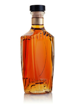 A bottle with an alcoholic drink