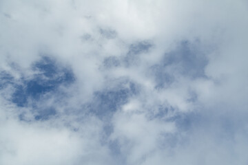 panorama of blue sky background with tiny clouds