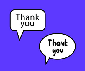 Thank you. Vector illustration with lettering. Good as a sticker, social media message, gift cart, t shirt print design 