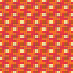 Vector, Seamless, Image in The Form of Squares of Red-Orange Color, Arranged in A Certain Order. Can Be Used in Design and Textiles