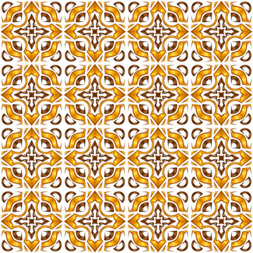 Ceramic tile seamless pattern. Wall or floor texture. Absrtract decorative porcelain pottery. © incomible