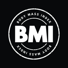 BMI - Body Mass Index acronym text stamp, health concept background