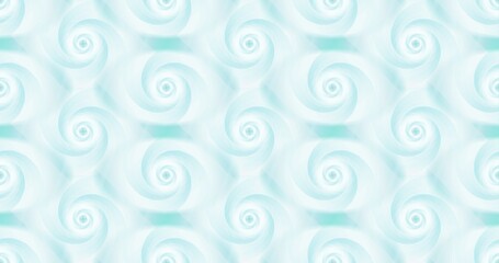 Abstract bright white and blue tunnels or wormholes seamless pattern background. 3d rendering.