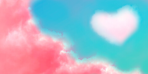 background for the presentation-stories-blue sky-white-pink clouds