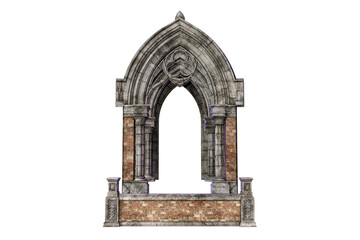 Fantasy Ancient Romanesque Architectures, 3D illustration, 3D rendering