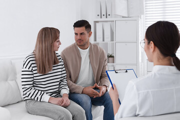 Couple having appointment with STD specialist in clinic