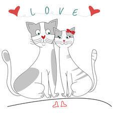 cats in love. Valentine's Day