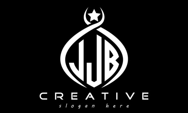 JJB three letters monogram curved oval initial logo design, geometric minimalist modern business shape creative logo, vector template