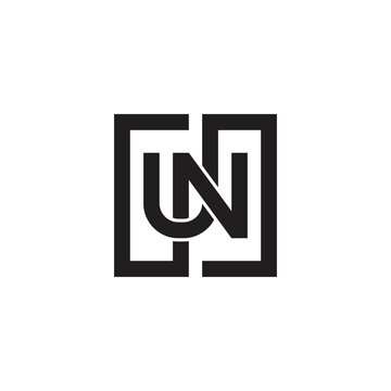 UN or NU initial letter logo design vector.