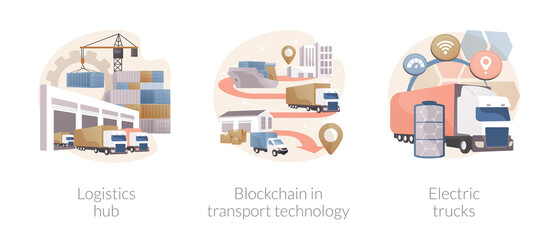Fototapeta na wymiar Global logistics center abstract concept vector illustrations.