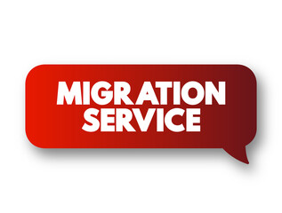 Migration Service text message bubble, concept background