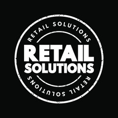 Retail Solutions text stamp, concept background