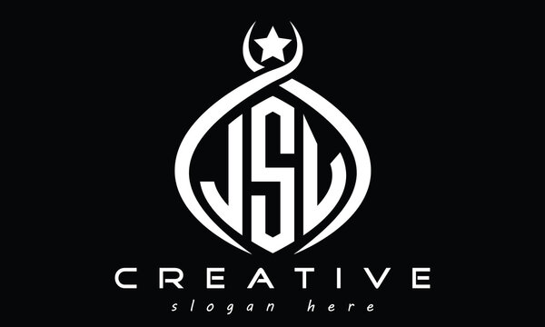 JSV three letters monogram curved oval initial logo design, geometric minimalist modern business shape creative logo, vector template