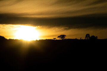 Nascer-do-sol nas Serra Catarinense, SC, Brasil