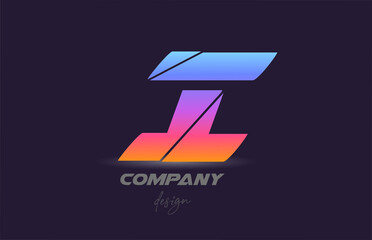 Obraz premium I alphabet letter icon logo with sliced style and colorful design. Creative template for company and business