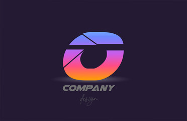 O alphabet letter icon logo with sliced style and colorful design. Creative template for company and business
