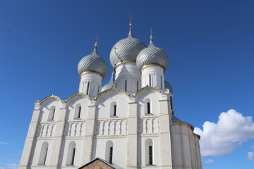Fototapeta na wymiar Historic monument Orthodox church of Rostov city - The Golden Ring travel itinerary Russia
