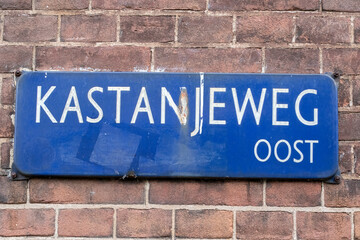 Street Sign Kastanjeweg At Amsterdam The Netherands 28-1-2022