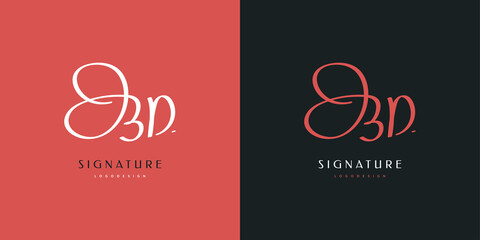 BD Initial Logo Design with Handwriting Style. BD Signature Logo or Symbol for Wedding, Fashion, Jewelry, Boutique, Botanical, Floral and Business Identity