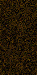 Elegant seamless pattern with leaves and curls. Luxury floral background. Vector illustration.