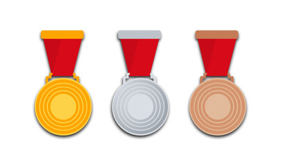 set of abstract  gold, silver, and bronze medals