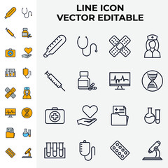Medicine and Health elements set icon symbol template for graphic and web design collection logo vector illustration