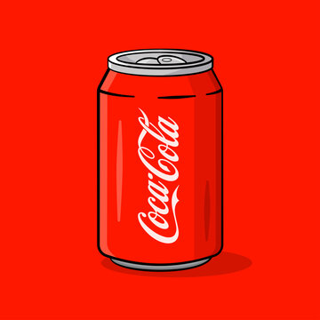 Coca-Cola can with shadow and background. Vector. Cartoon Stock Vector |  Adobe Stock