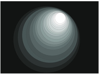 Grafika wektorowa przedstawiająca obiekt uzyskany w wyniku szeregu przekształceń koła. Poprzez zastosowanie przejścia tonalnego uzyskano efekt głębi. - obrazy, fototapety, plakaty