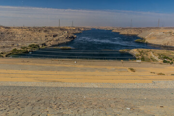 Down river view from Aswan High Dam, Egypt