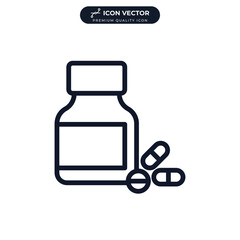 Medication and pill icon symbol template for graphic and web design collection logo vector illustration
