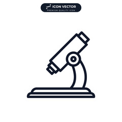 Microscope microbiology icon symbol template for graphic and web design collection logo vector illustration