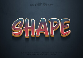 Text Effect Mockup with 3D Stroke Style and Shadow