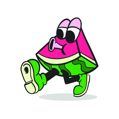 Funny Cute Watermelon Fruit Cartoon