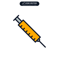 Medical Vaccine. Medical Syringe icon symbol template for graphic and web design collection logo vector illustration
