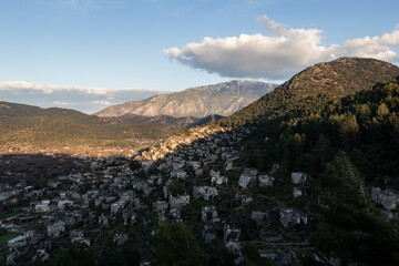 The Abandoned Ghost Town of Kayaköy, South-West Turkey.