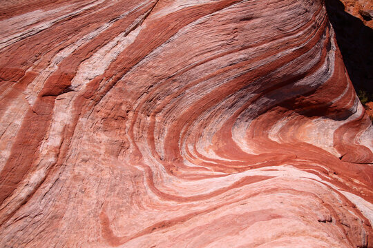 U Shaped Lines Drawn By The Erosion On The Red Rocks Of The Valley Of Fire