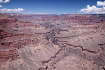 A dramatic view of a fork generated by the red rocks of the Grand Canyon National Park