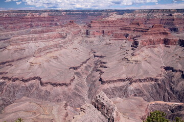 A dramatic view of a fork generated by the red rocks of the Grand Canyon National Park