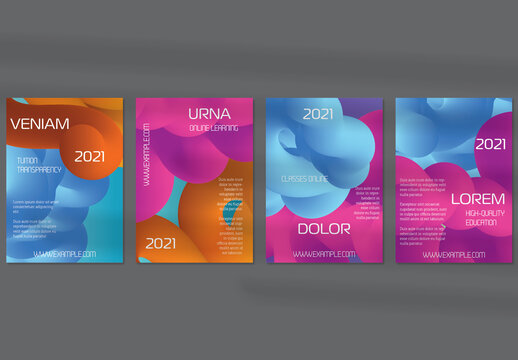 Flyer Layout with Futuristic Wavy Gradient Cloud Shape