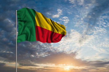 Waving National flag of Benin